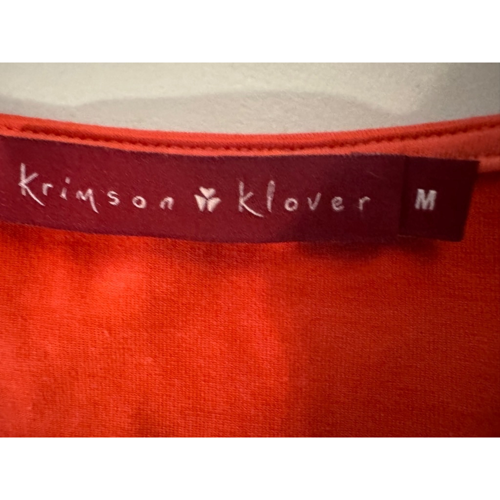 Krimson Klover Red Floral Paisley T-shirt Dress Medium Short Sleeve - Picture 6 of 9